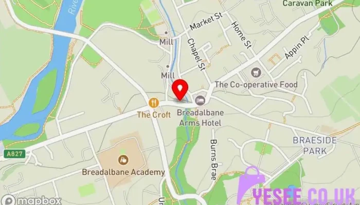 map of . Clothing store in Aberfeldy