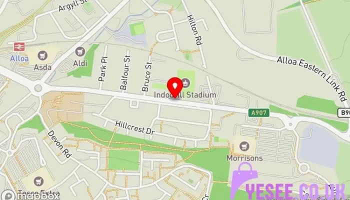 map of Alloa Athletic Football Club Soccer club in Alloa