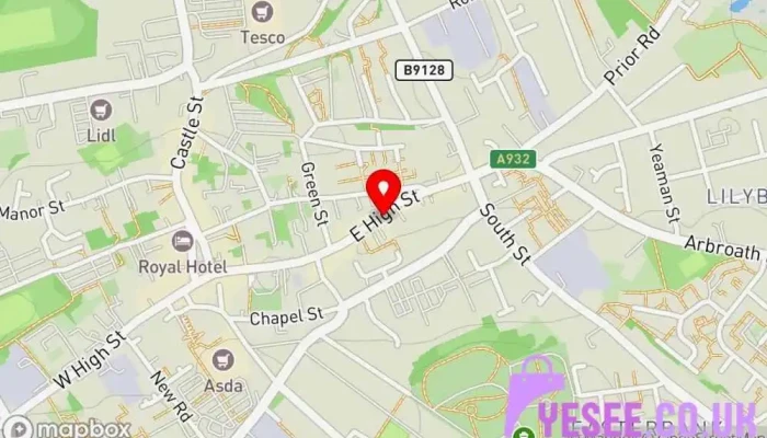 British Red Cross Shop Forfar Map - Forfar