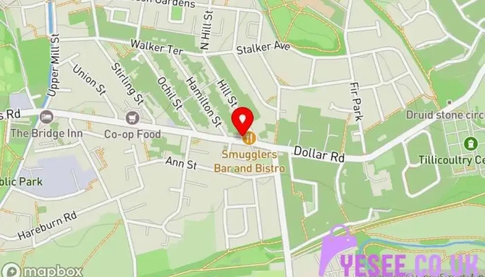 map of Happy Hats Hat shop in Tillicoultry