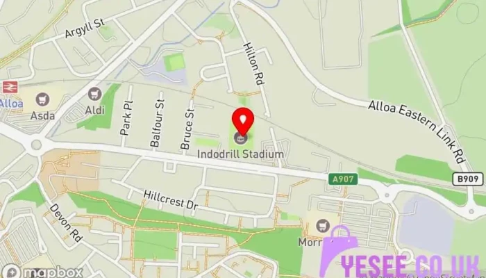 map of Indodrill Stadium Stadium in Alloa