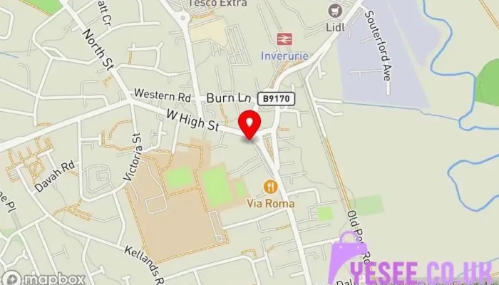 map of Mitchell Scott Men's clothing store, Tailor in Inverurie