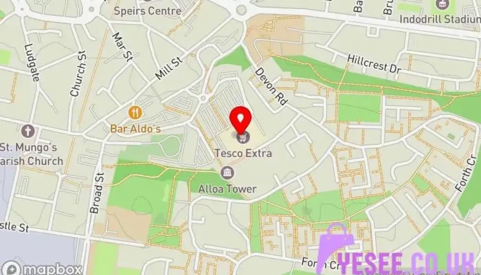 map of Tesco Extra Supermarket, Convenience store, Grocery store, Produce market in Alloa