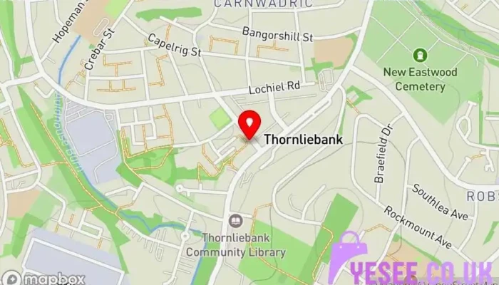 The Prince Princess Of Wales Hospice Shop   Thornliebank Map - Glasgow