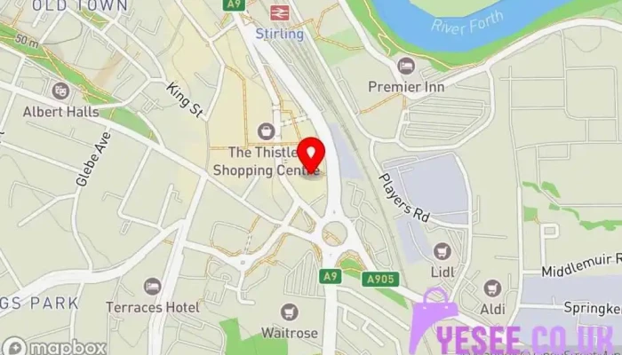 map of USC Clothing store, Children's clothing store, Cosmetics store, Fashion accessories store, Luggage store, Men's clothing store, Shoe store, Women's clothing store in Stirling